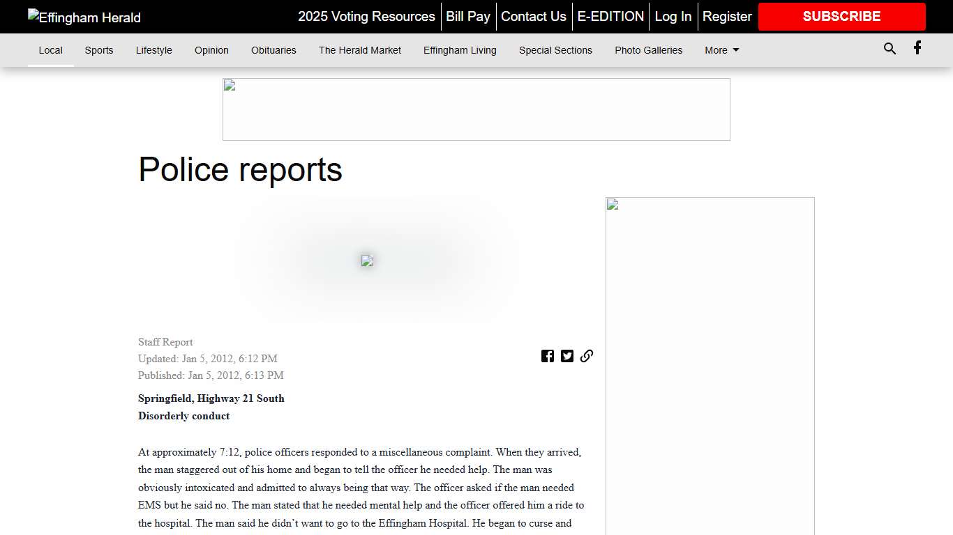 Police reports - Effingham Herald